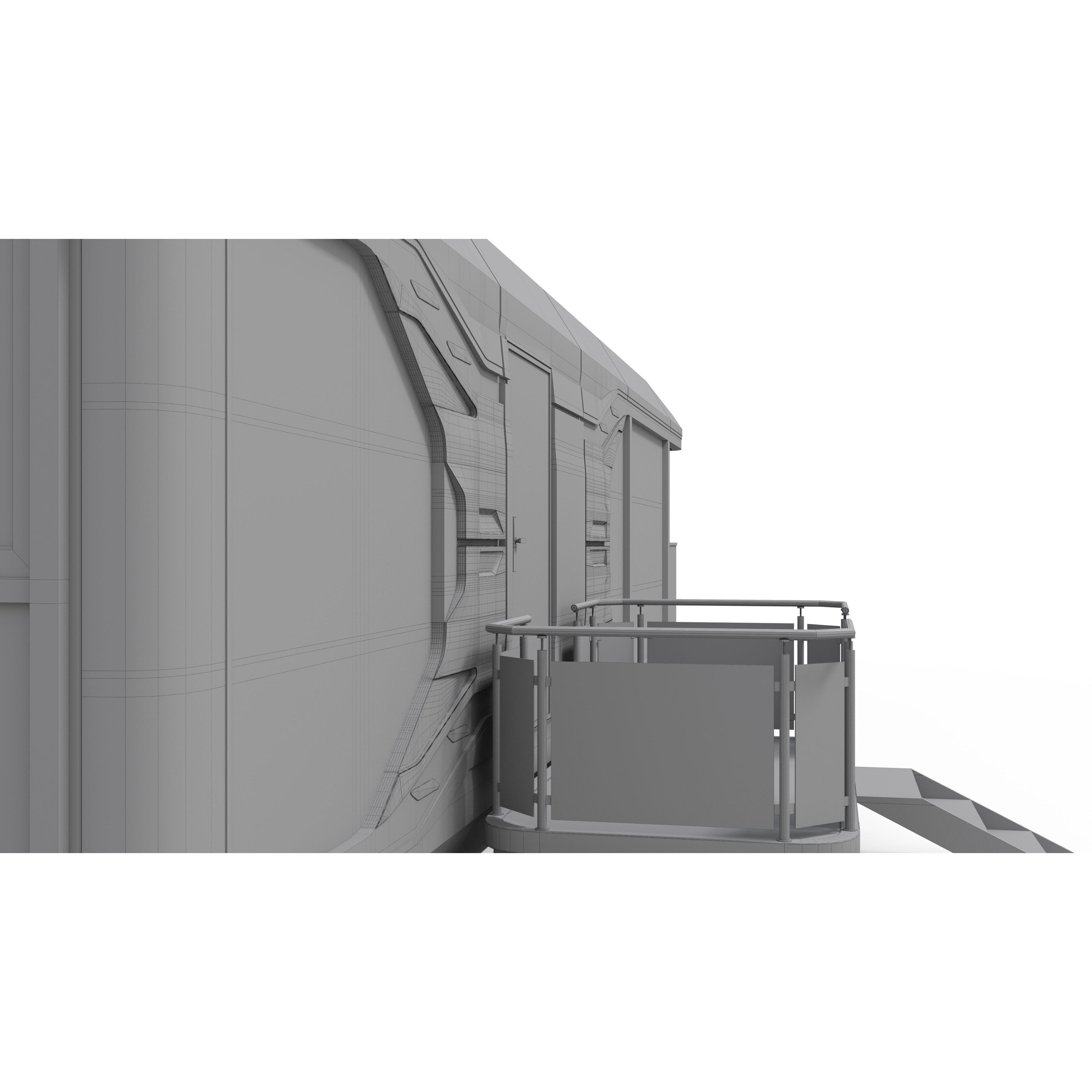 Capsule Modular Two-Room House - Low-Poly Game-Ready 3D Model - View 19