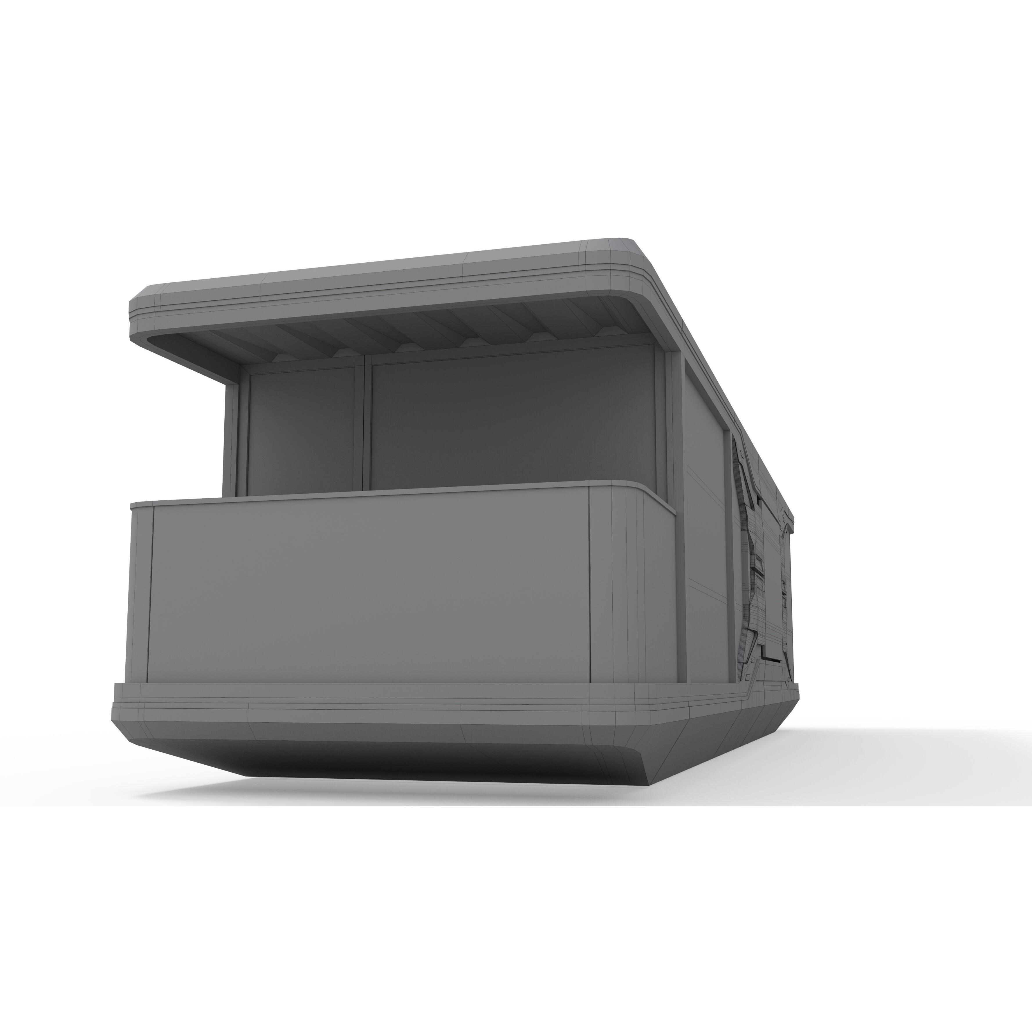 Capsule Modular Two-Room House - Low-Poly Game-Ready 3D Model - View 23