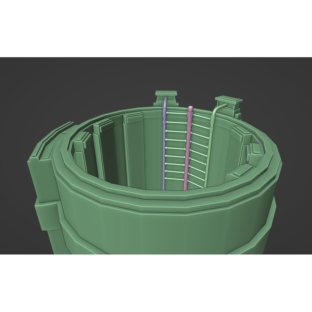Alien Steam Laboratory 3D Model – Low Poly Sci-Fi Environment, Blender