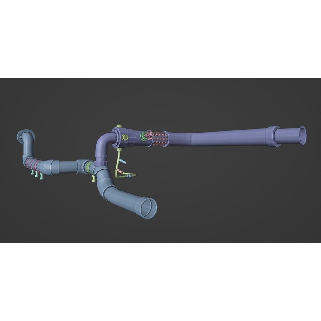 Alien Steam Laboratory 3D Model – Low Poly Sci-Fi Environment, Blender - View 10
