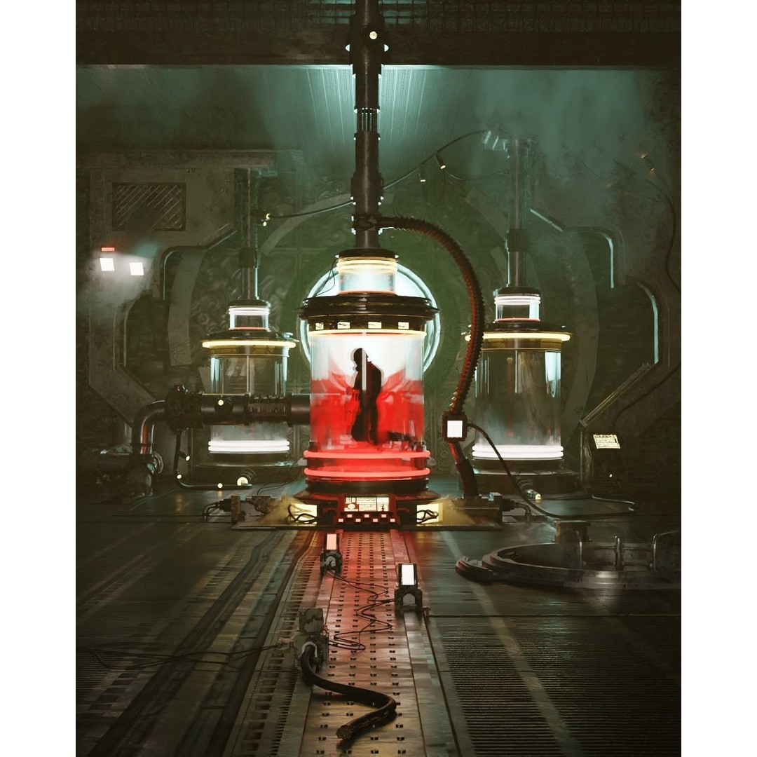 Alien Steam Laboratory 3D Model – Low Poly Sci-Fi Environment, Blender - View 3