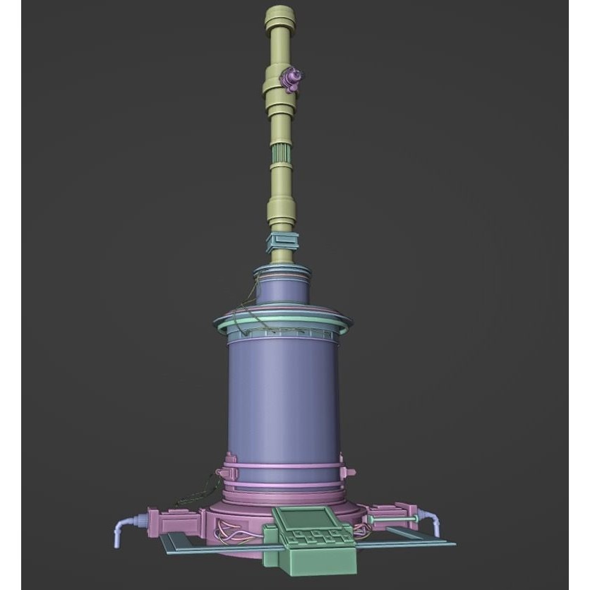 Alien Steam Laboratory 3D Model – Low Poly Sci-Fi Environment, Blender - View 8