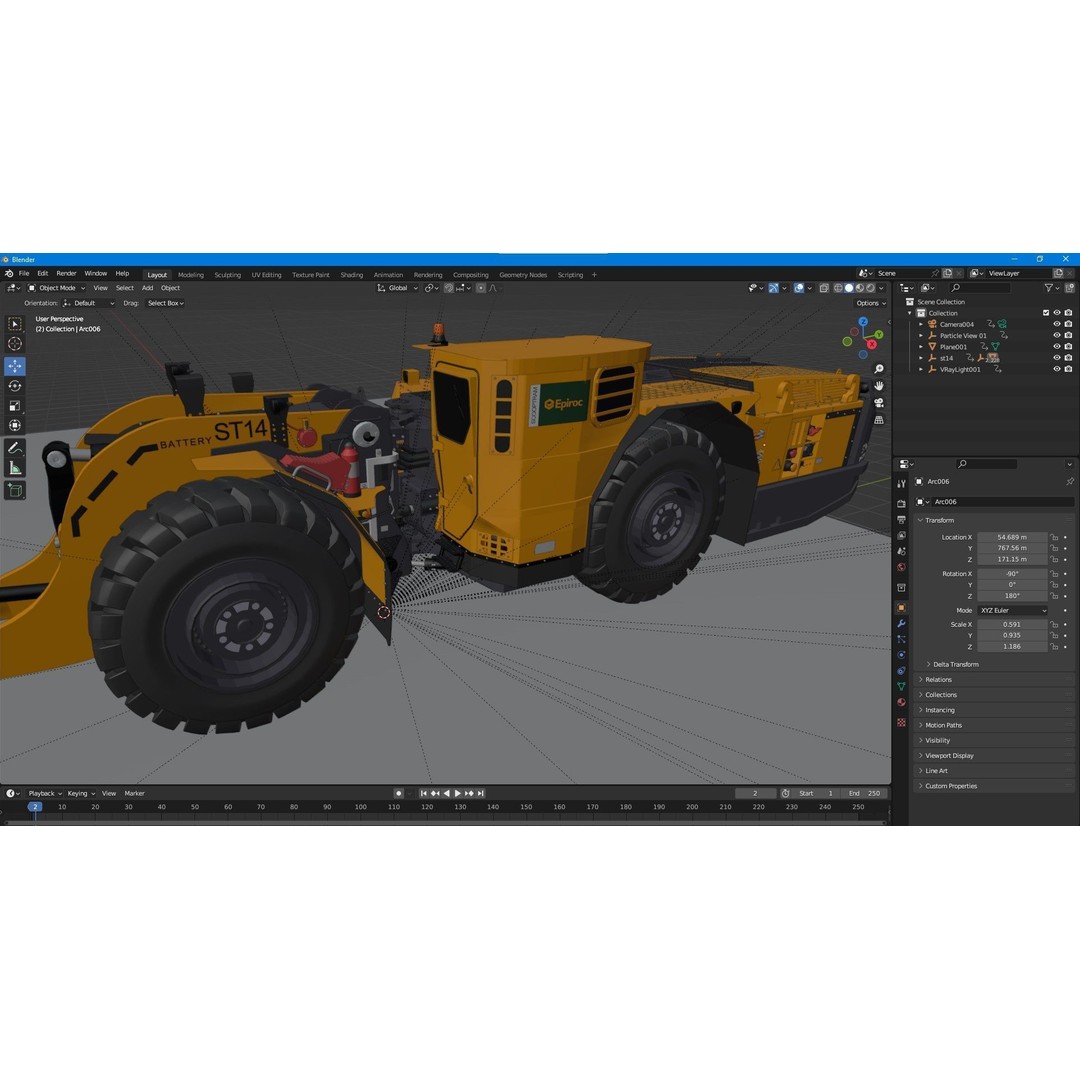 Scooptram ST14 3D Model – High Poly Technical Specification, FBX, OBJ