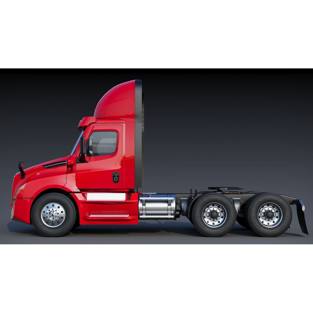 Freightliner Cascadia 3D Model – Low Poly Truck Game Asset, FBX - View 10