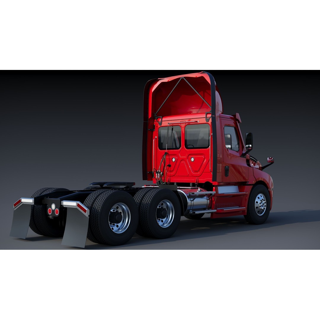 Freightliner Cascadia 3D Model – Low Poly Truck Game Asset, FBX - View 12