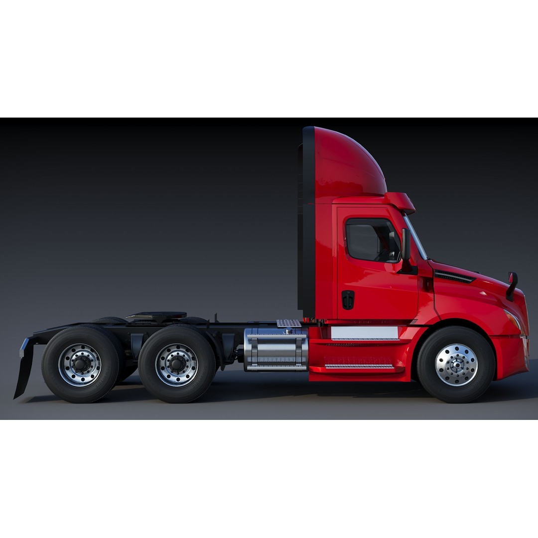 Freightliner Cascadia 3D Model – Low Poly Truck Game Asset, FBX - View 13