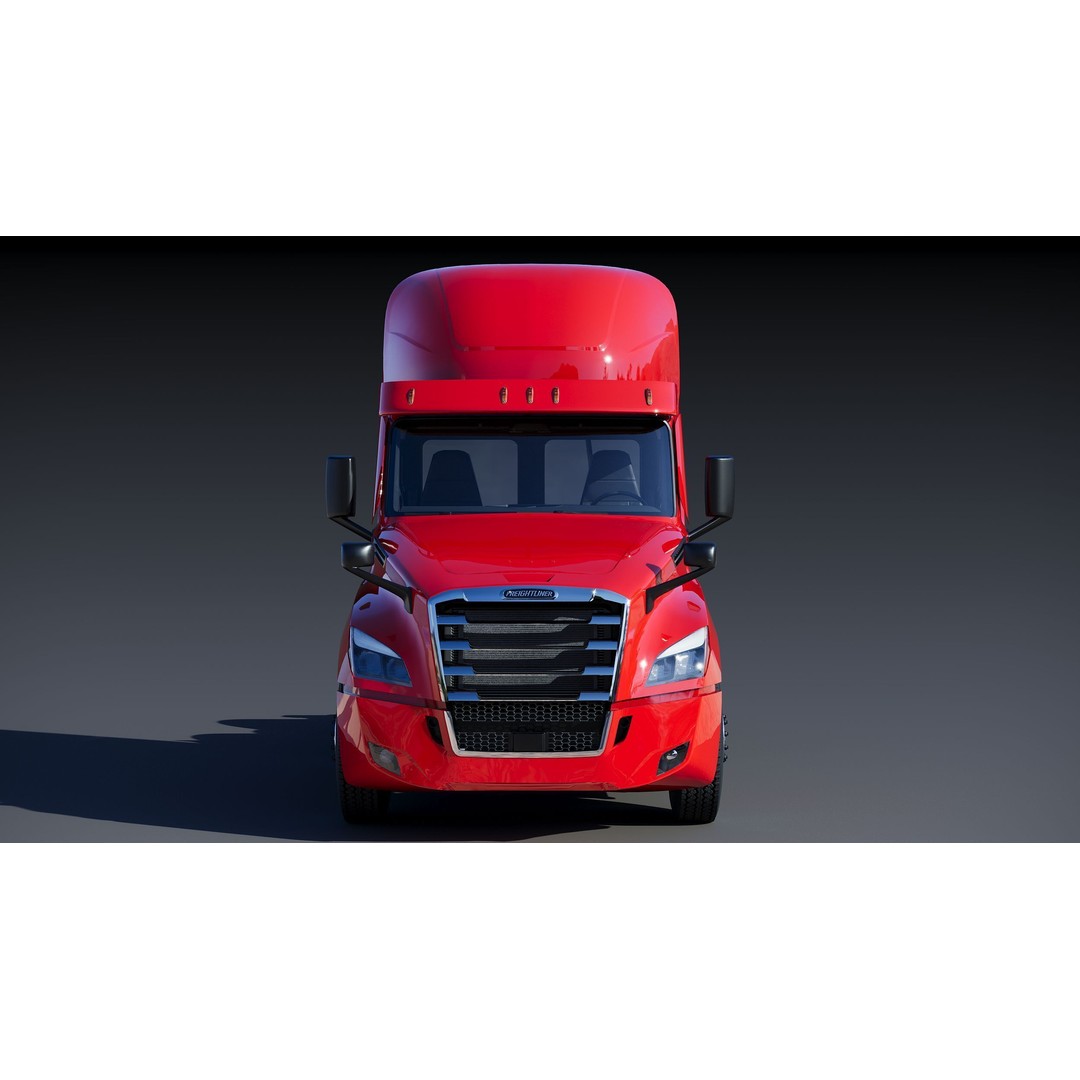 Freightliner Cascadia 3D Model – Low Poly Truck Game Asset, FBX - View 15