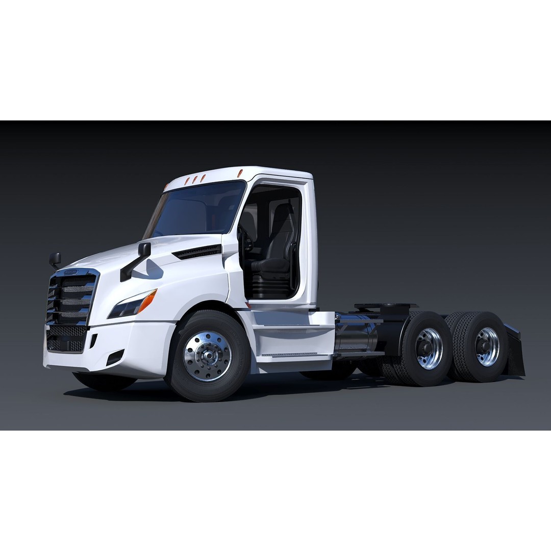 Freightliner Cascadia 3D Model – Low Poly Truck Game Asset, FBX - View 16
