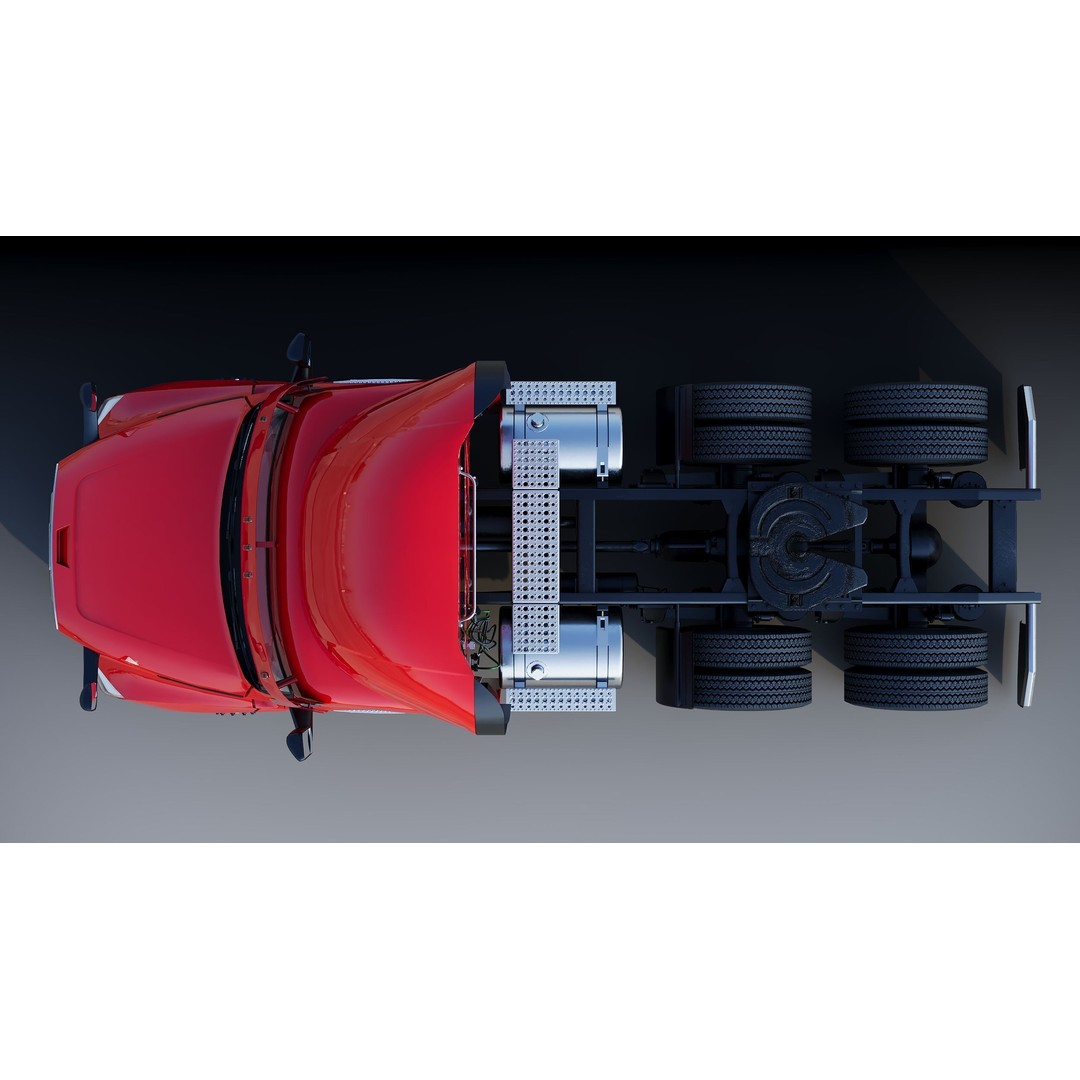 Freightliner Cascadia 3D Model – Low Poly Truck Game Asset, FBX - View 17