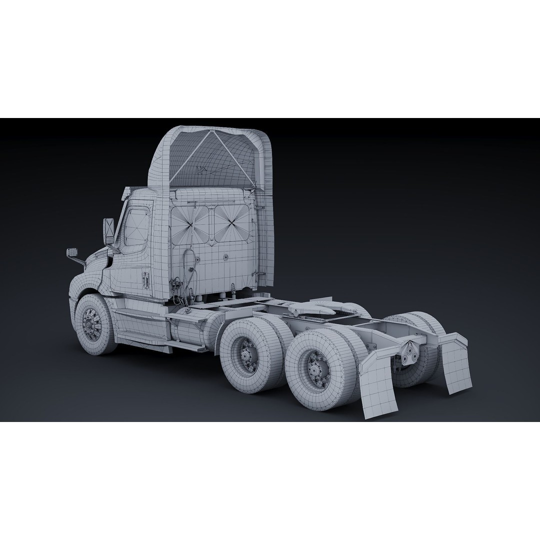 Freightliner Cascadia 3D Model – Low Poly Truck Game Asset, FBX - View 29