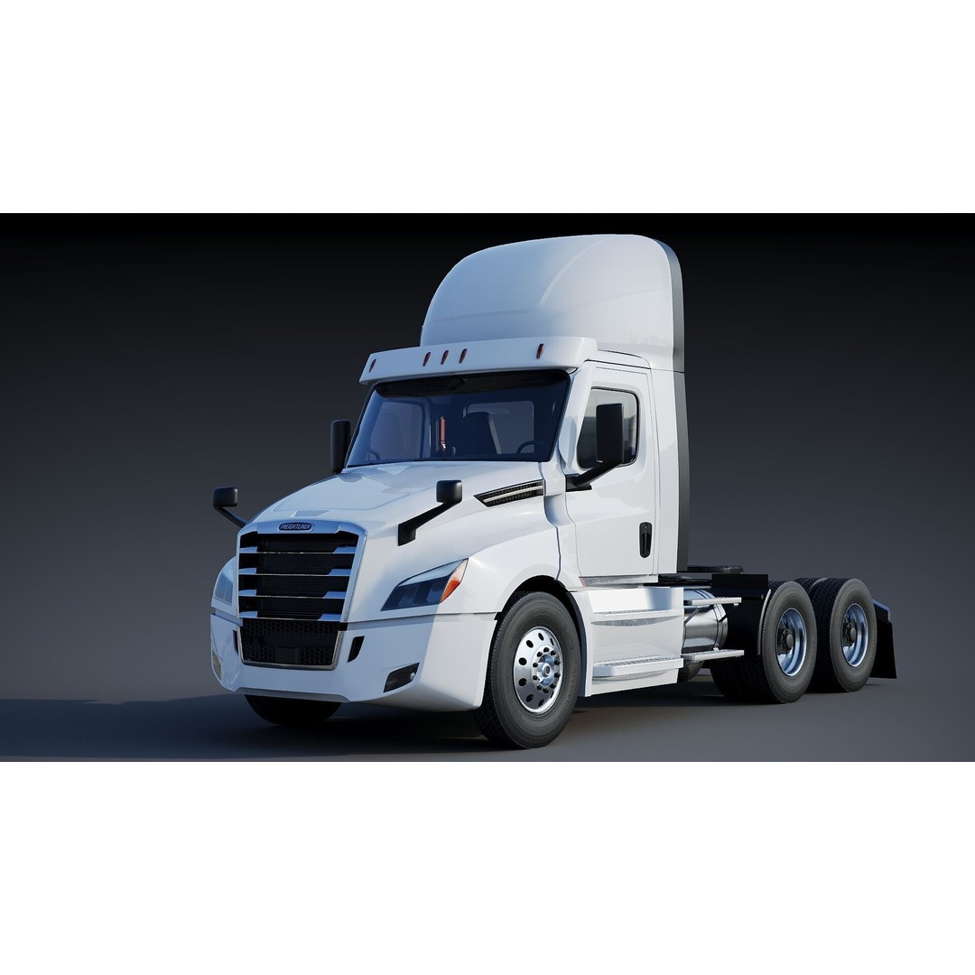 Freightliner Cascadia 3D Model – Low Poly Truck Game Asset, FBX - View 3