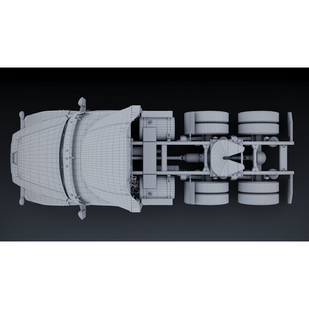 Freightliner Cascadia 3D Model – Low Poly Truck Game Asset, FBX - View 32