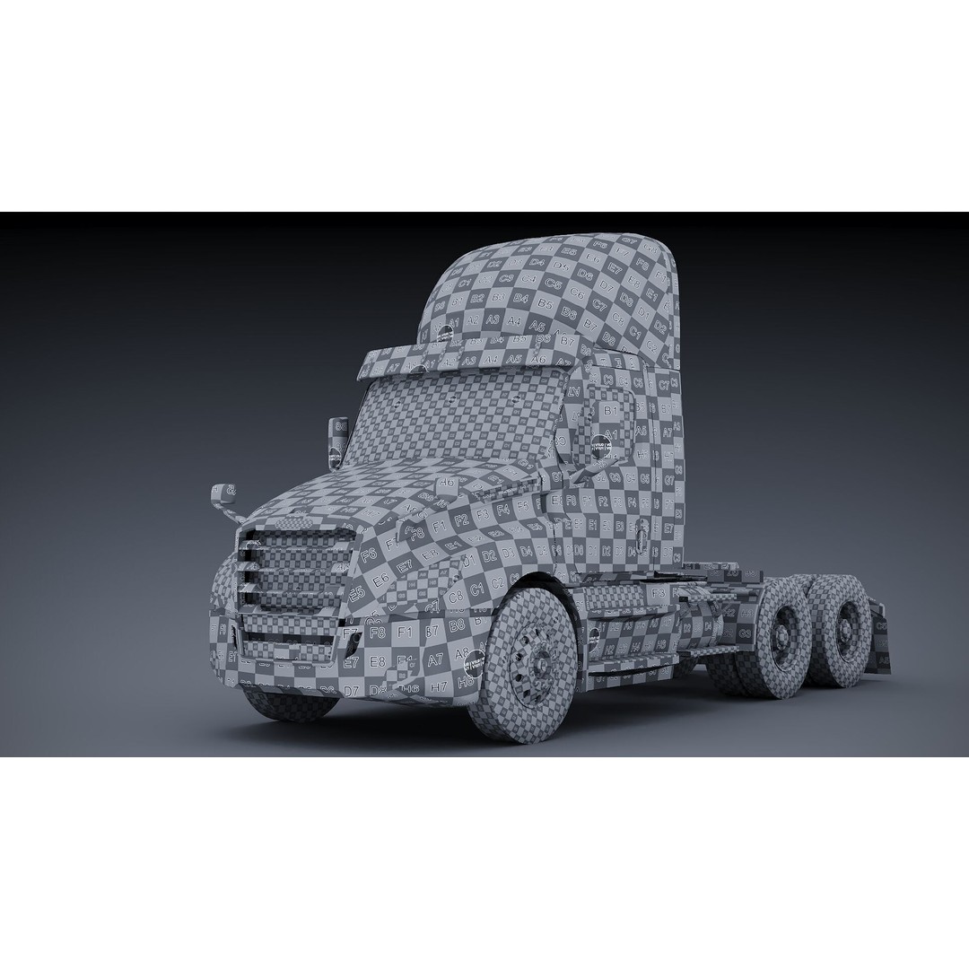 Freightliner Cascadia 3D Model – Low Poly Truck Game Asset, FBX - View 33