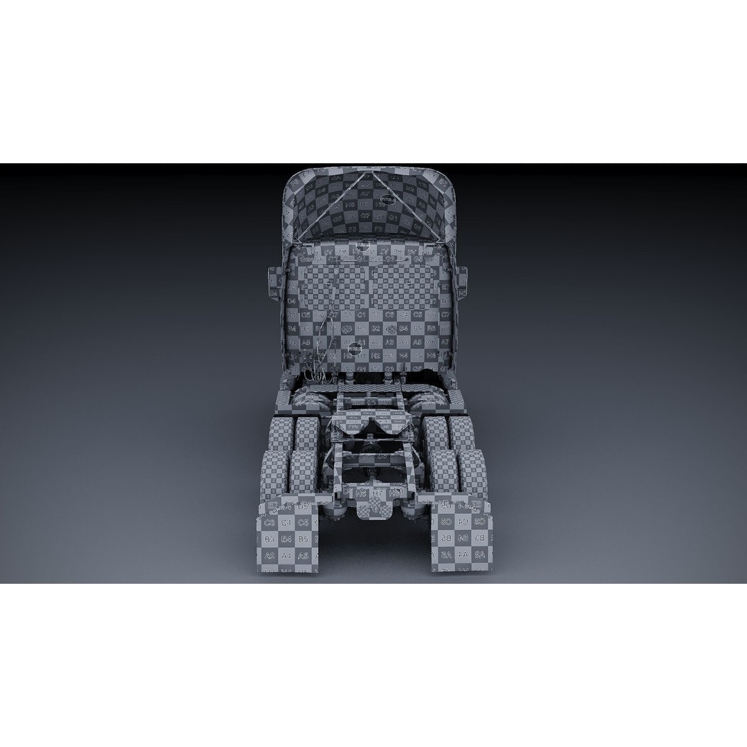 Freightliner Cascadia 3D Model – Low Poly Truck Game Asset, FBX - View 34