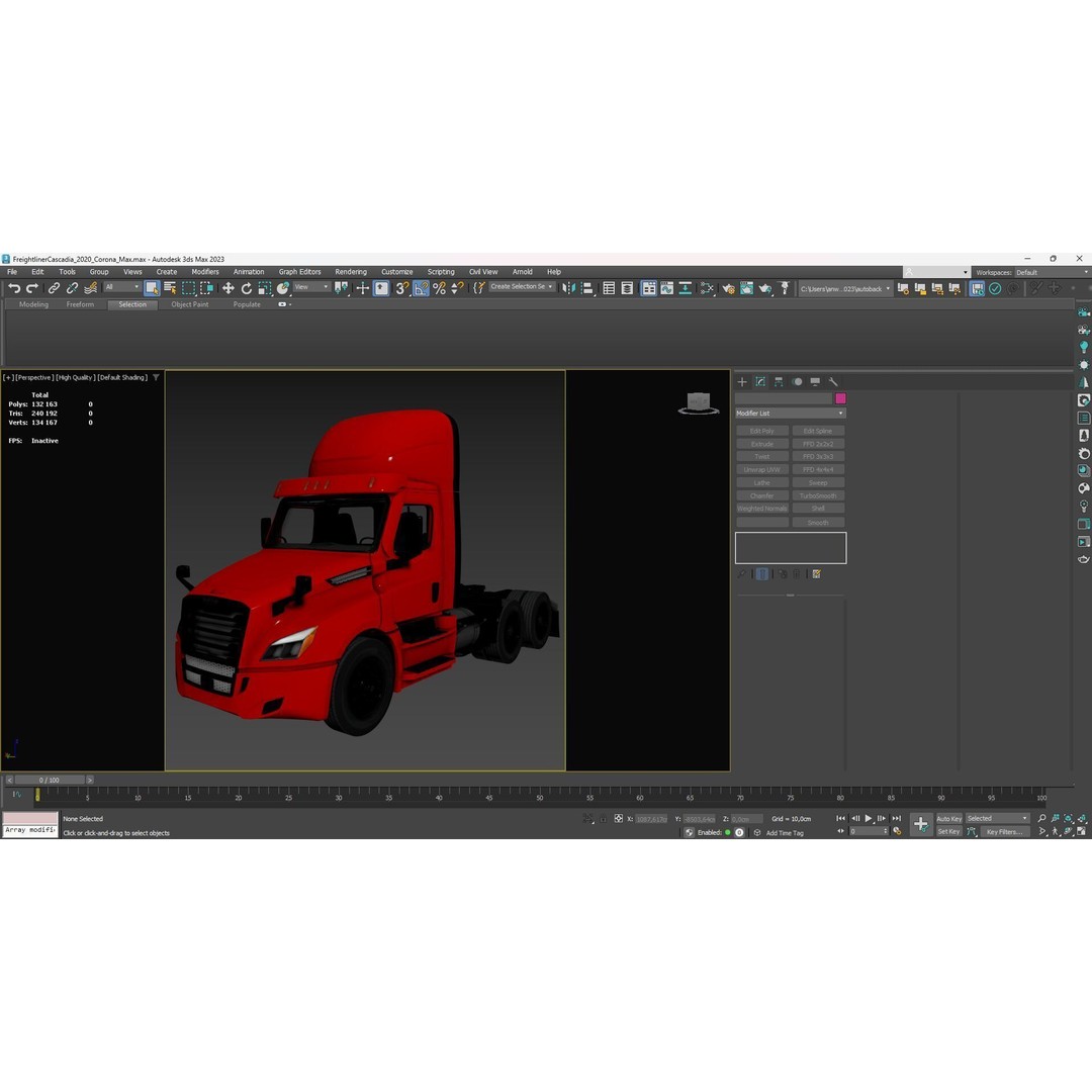 Freightliner Cascadia 3D Model – Low Poly Truck Game Asset, FBX - View 37