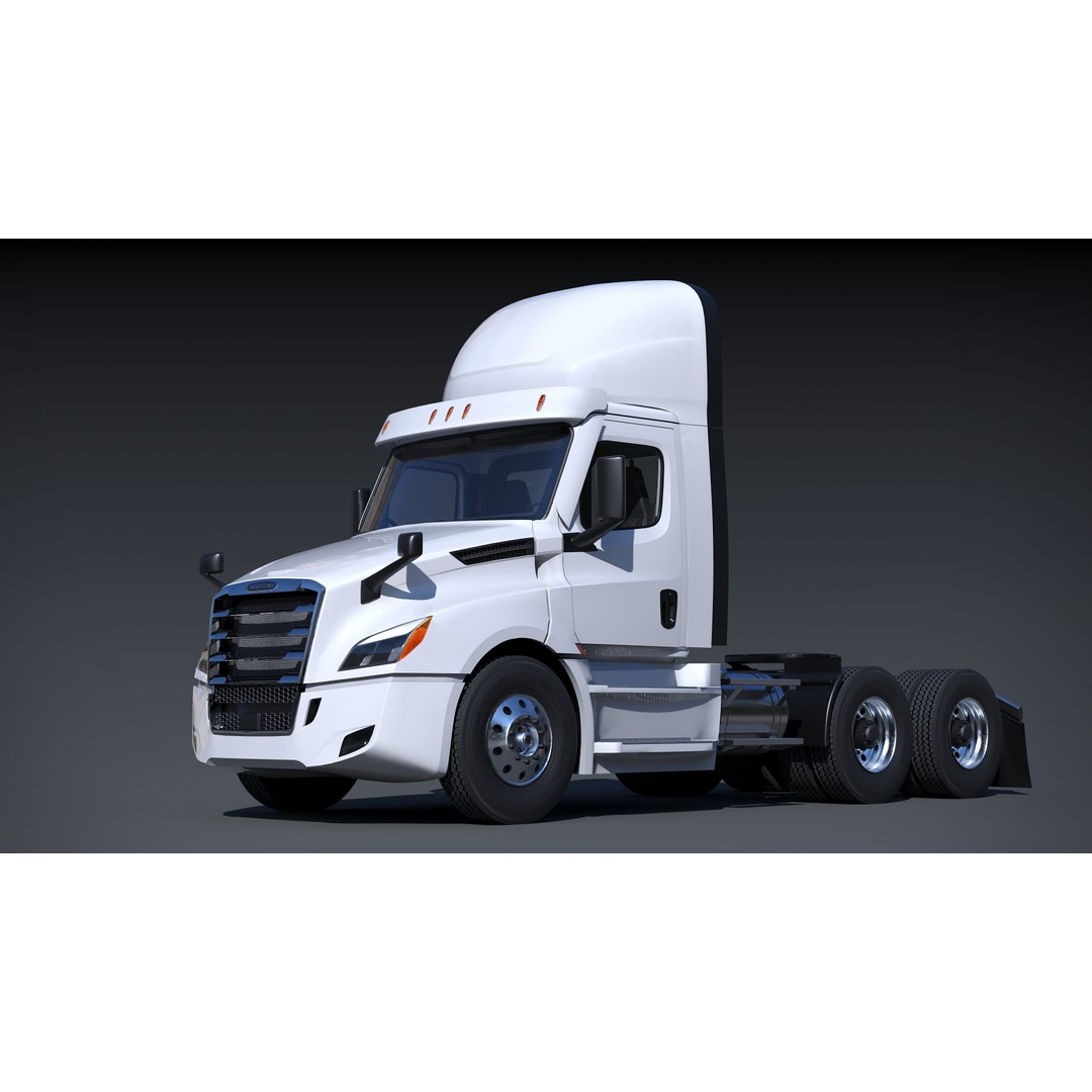 Freightliner Cascadia 3D Model – Low Poly Truck Game Asset, FBX - View 7