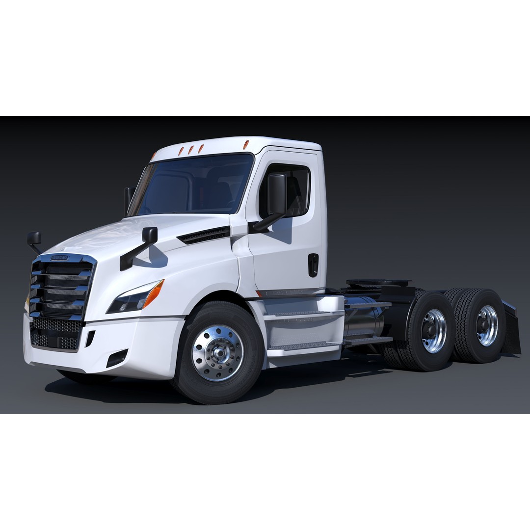 Freightliner Cascadia 3D Model – Low Poly Truck Game Asset, FBX - View 8