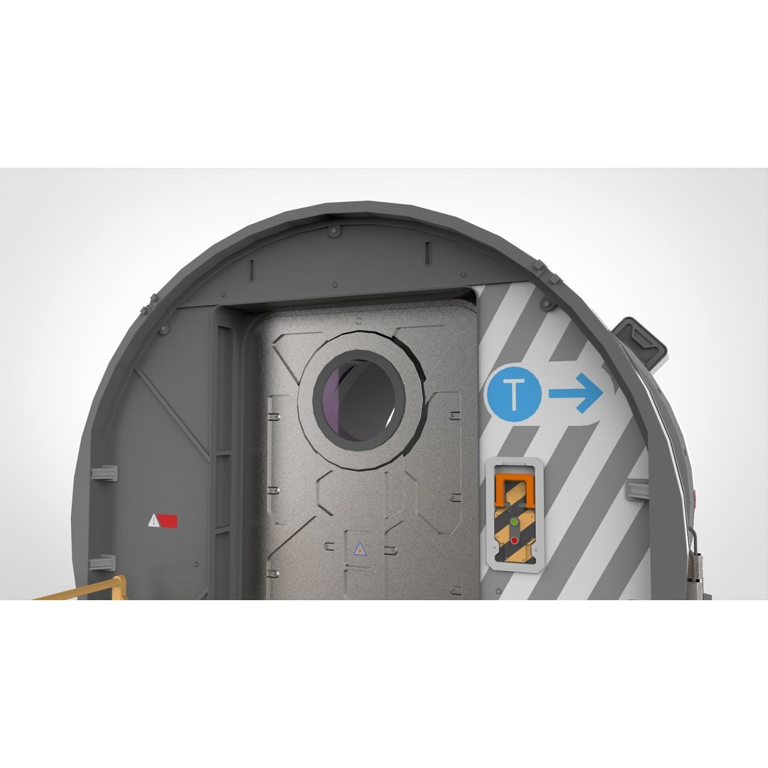 Sci-Fi Door 3D Model – Futuristic Exterior Asset, PBR Materials - View 12