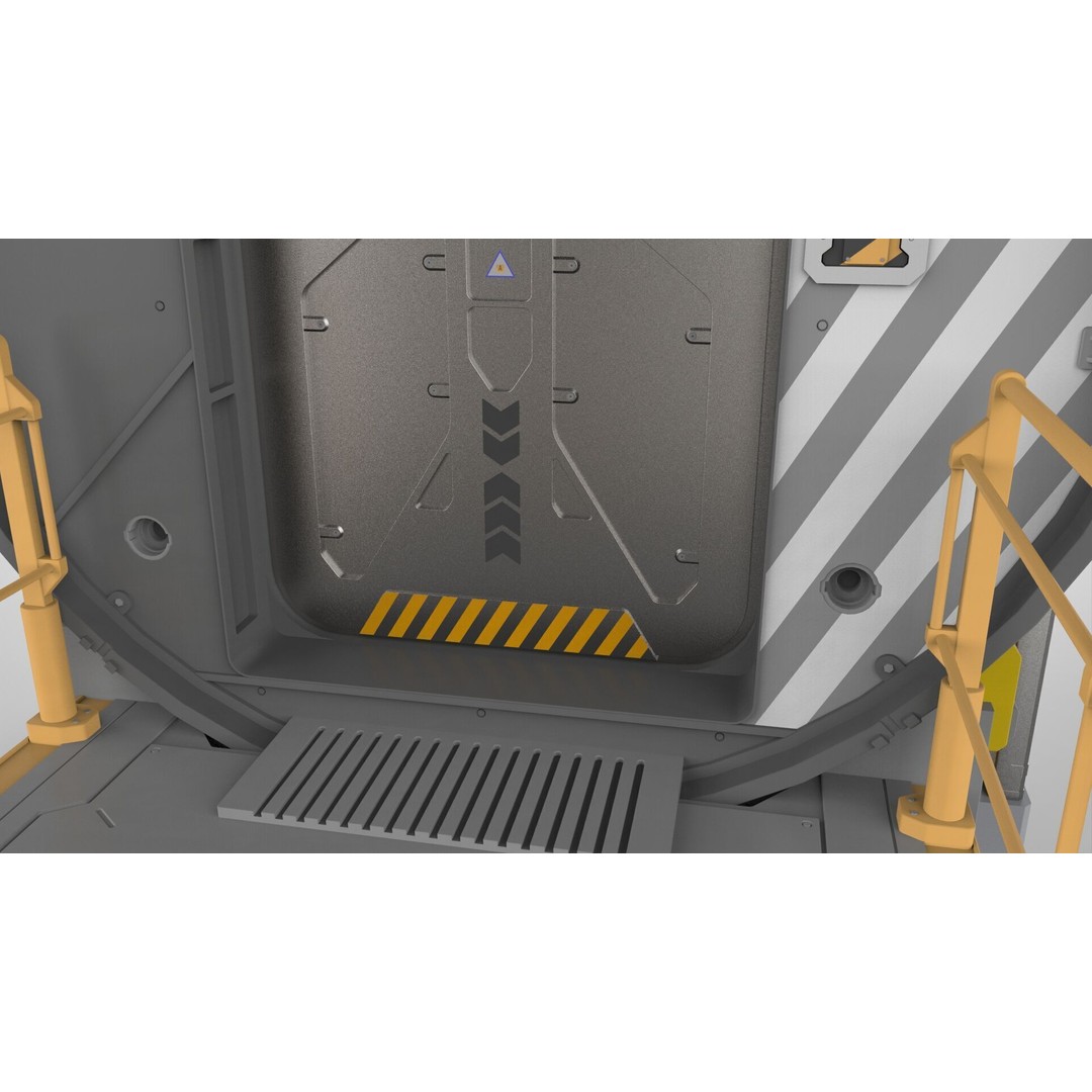 Sci-Fi Door 3D Model – Futuristic Exterior Asset, PBR Materials - View 13