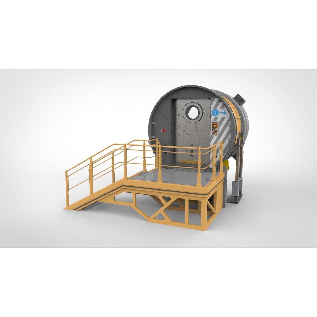 Sci-Fi Door 3D Model – Futuristic Exterior Asset, PBR Materials - View 5