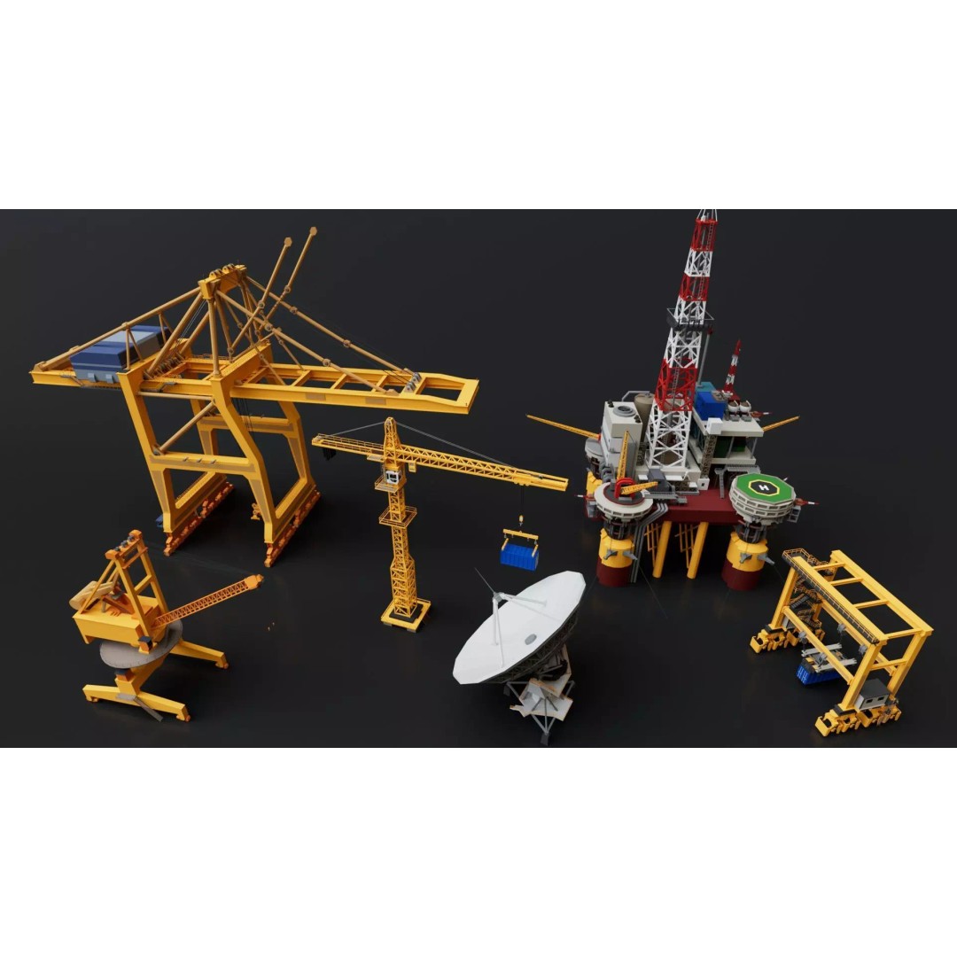 Refinery Factory Power Plant 3D Model – Mega Pack Collection, Game Ready - View 4