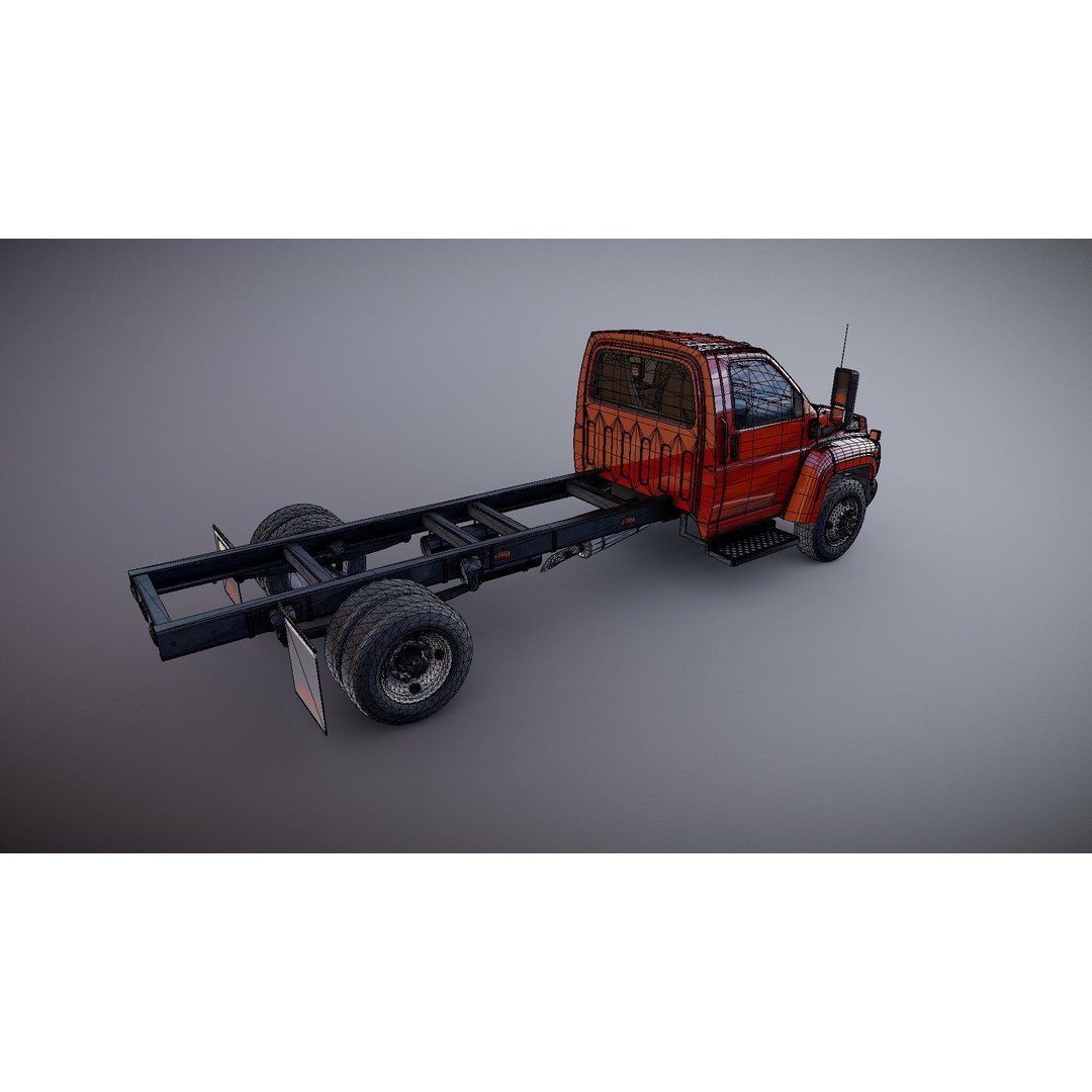 Industrial Frame Truck 3D Model – Low Poly Game Ready Asset, FBX - View 24