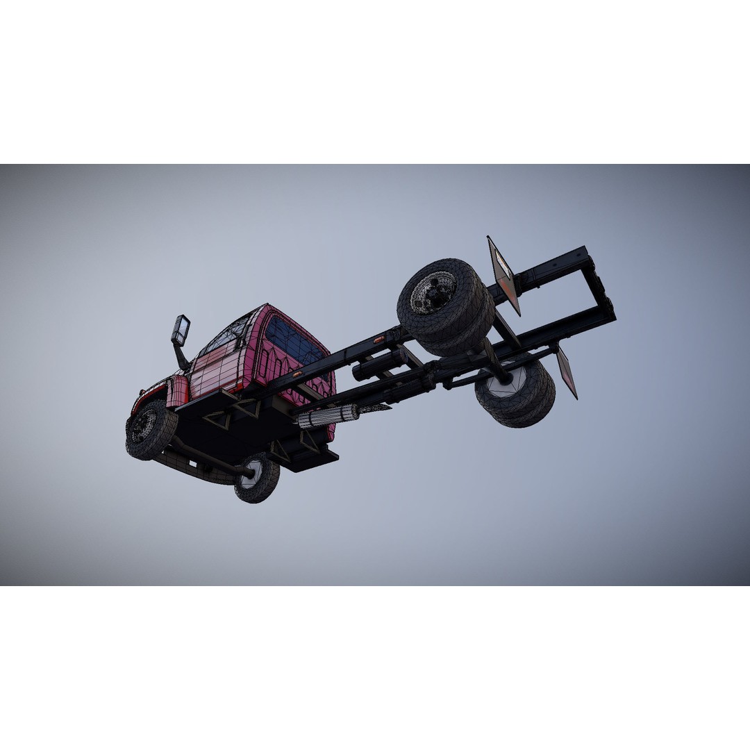 Industrial Frame Truck 3D Model – Low Poly Game Ready Asset, FBX - View 26