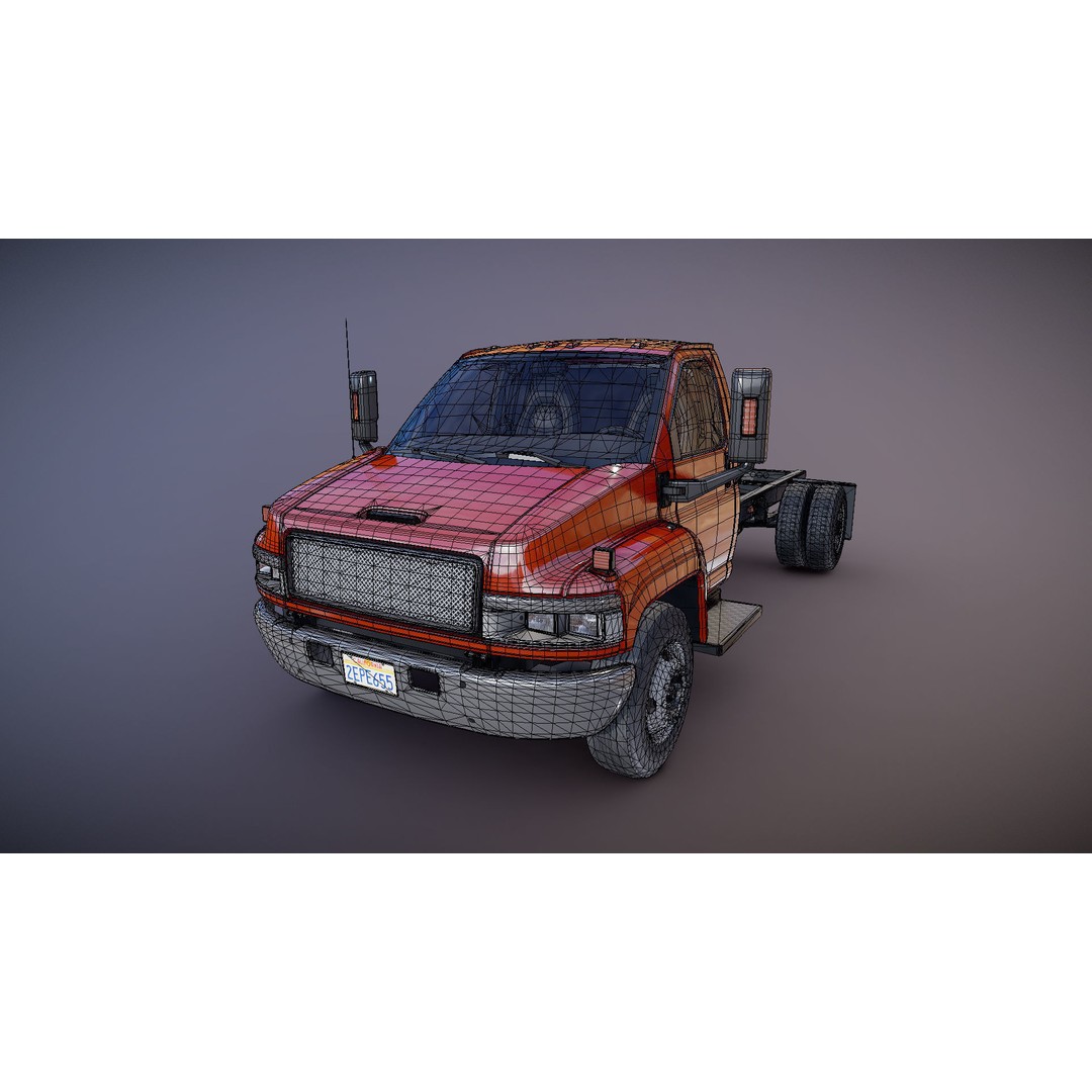 Industrial Frame Truck 3D Model – Low Poly Game Ready Asset, FBX - View 27