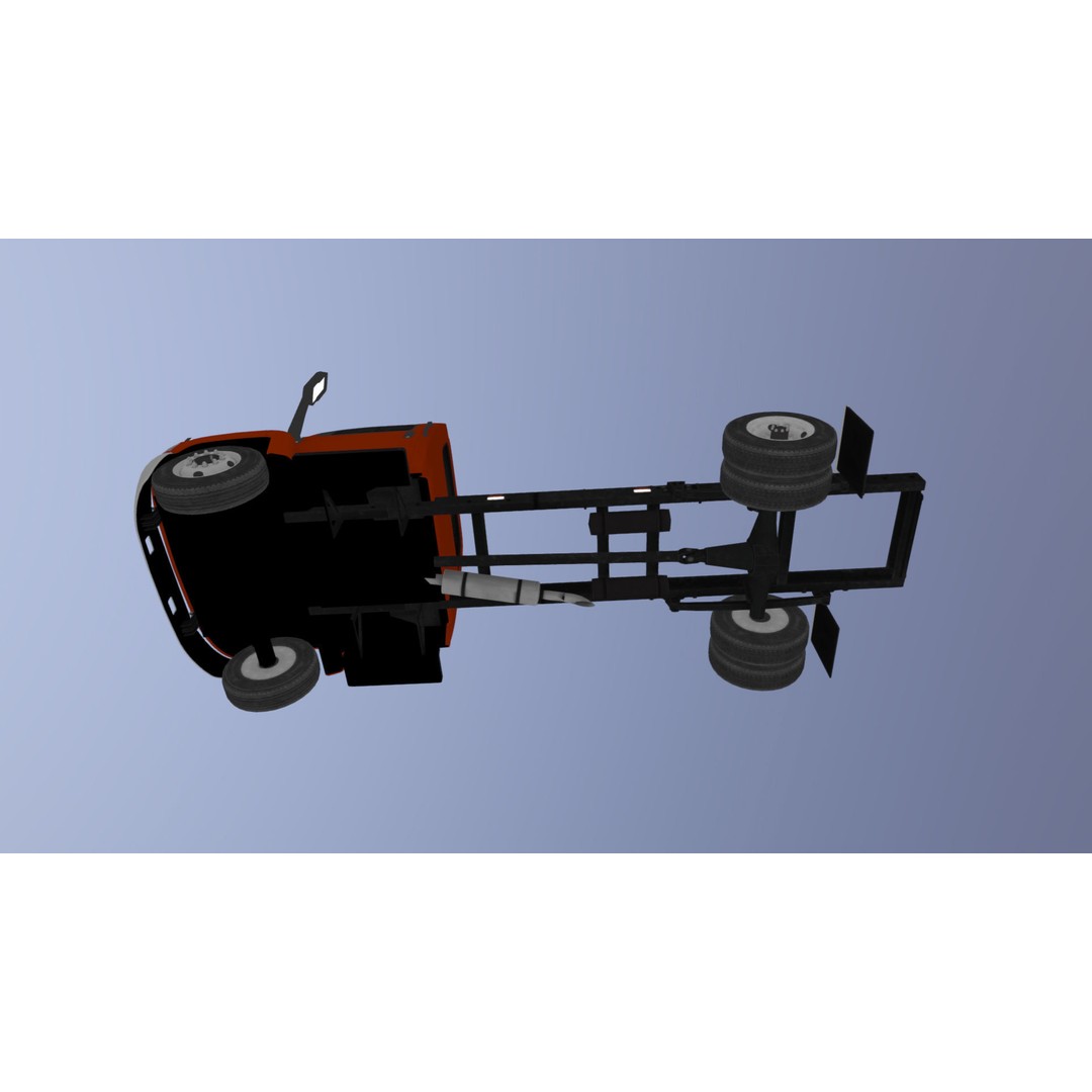 Industrial Frame Truck 3D Model – Low Poly Game Ready Asset, FBX - View 30