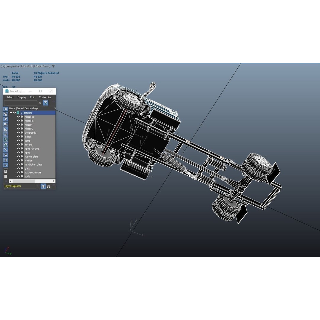 Industrial Frame Truck 3D Model – Low Poly Game Ready Asset, FBX - View 33