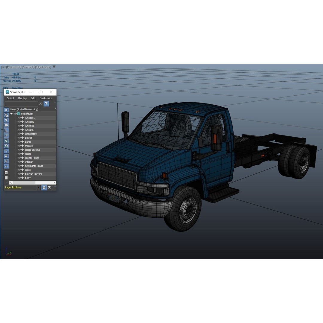 Industrial Frame Truck 3D Model – Low Poly Game Ready Asset, FBX - View 34