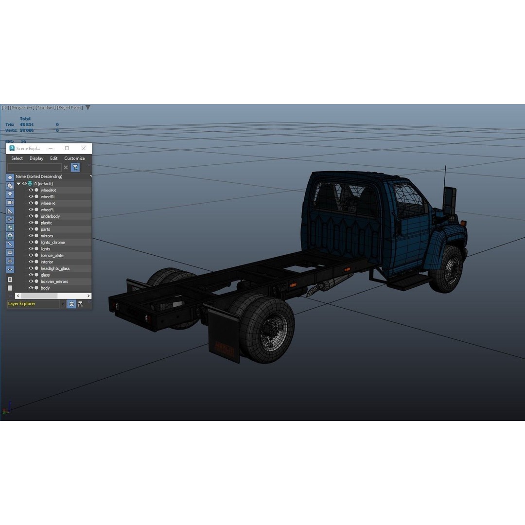Industrial Frame Truck 3D Model – Low Poly Game Ready Asset, FBX - View 35