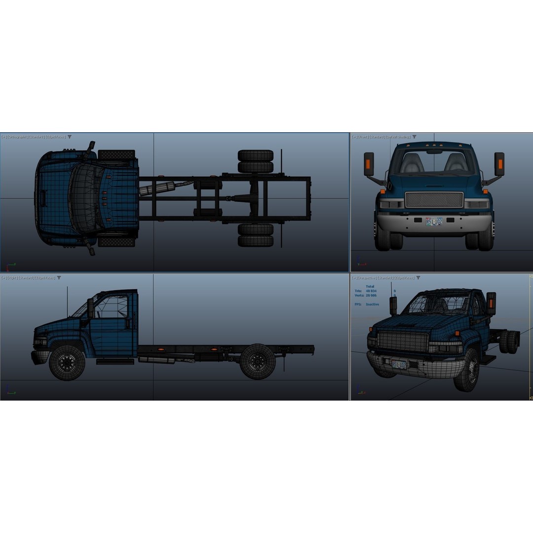 Industrial Frame Truck 3D Model – Low Poly Game Ready Asset, FBX - View 36