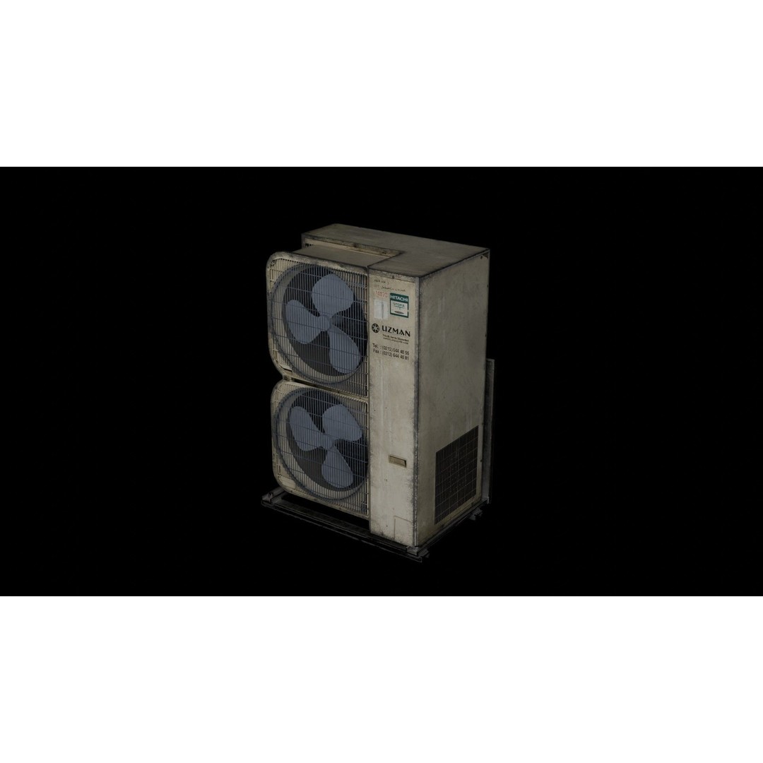 Graffiti-Covered Air Conditioner 3D Model – Low Poly Urban Asset, Blender