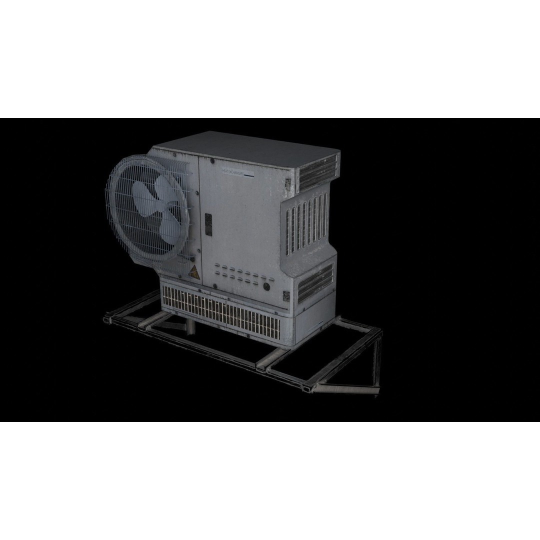 Graffiti-Covered Air Conditioner 3D Model – Low Poly Urban Asset, Blender - View 10