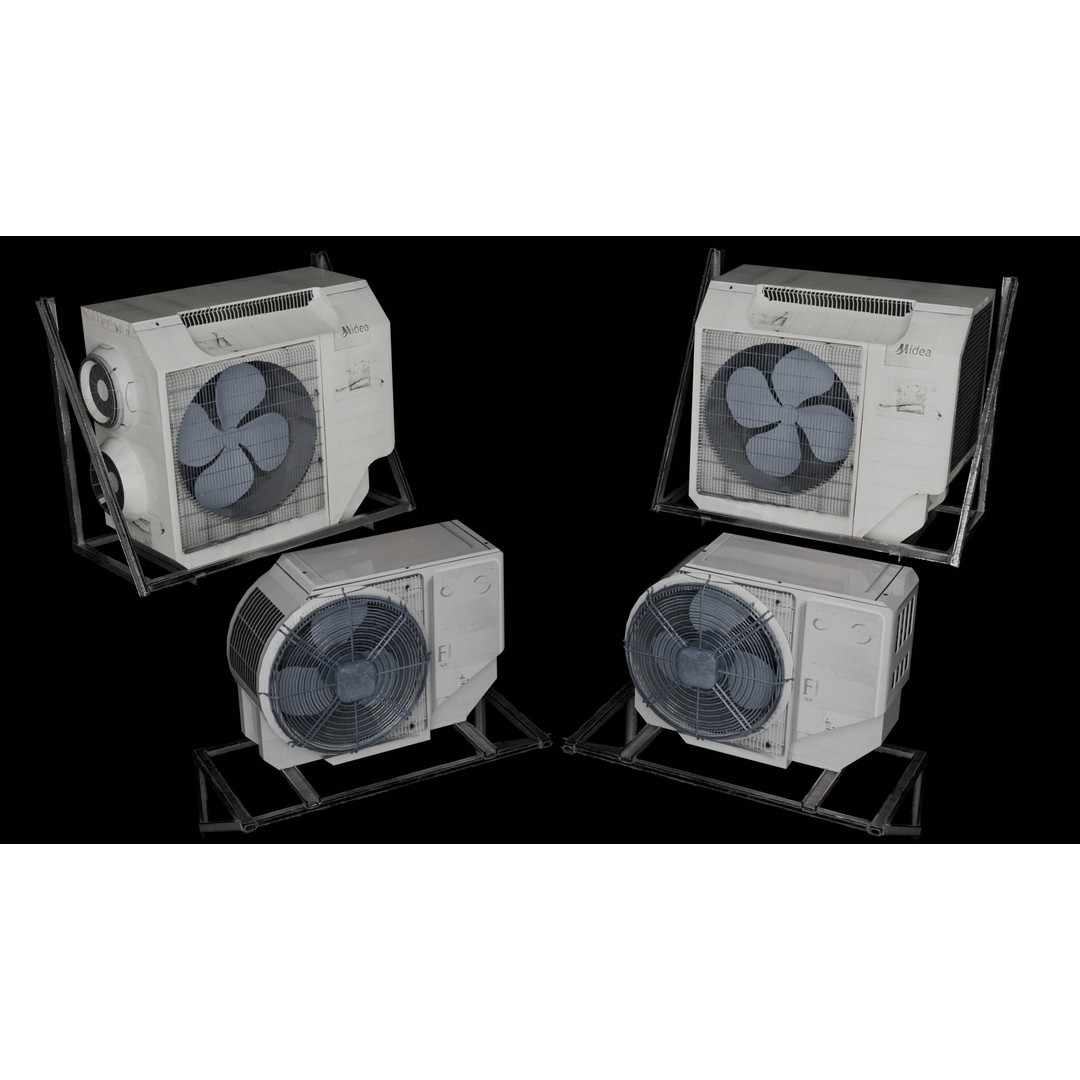 Graffiti-Covered Air Conditioner 3D Model – Low Poly Urban Asset, Blender - View 11