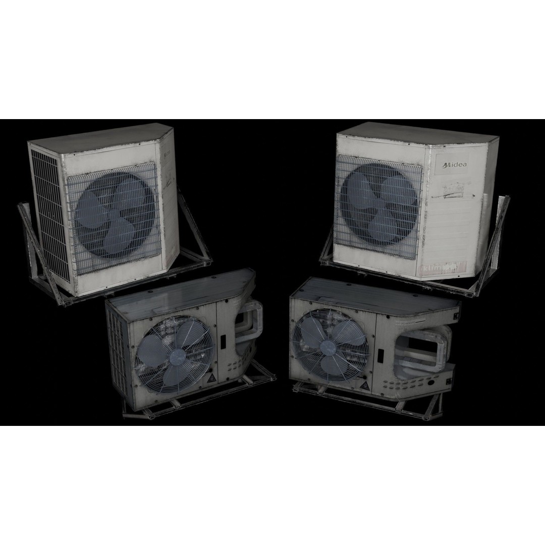 Graffiti-Covered Air Conditioner 3D Model – Low Poly Urban Asset, Blender - View 12