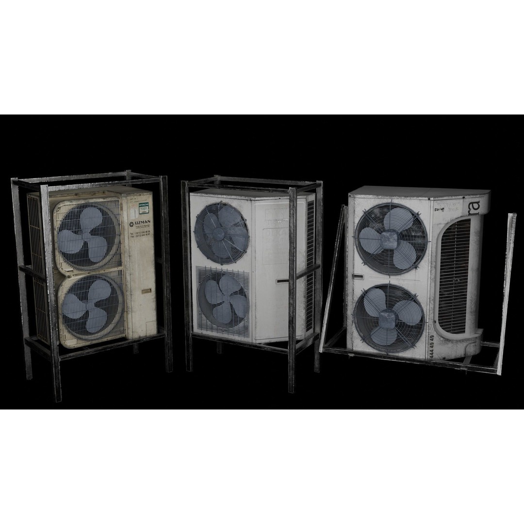 Graffiti-Covered Air Conditioner 3D Model – Low Poly Urban Asset, Blender - View 14