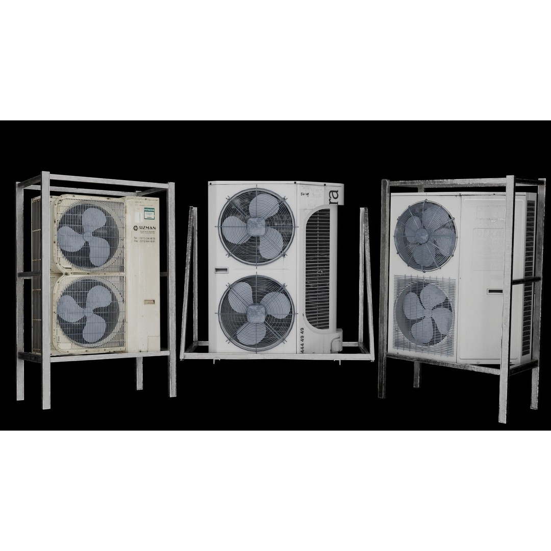 Graffiti-Covered Air Conditioner 3D Model – Low Poly Urban Asset, Blender - View 15