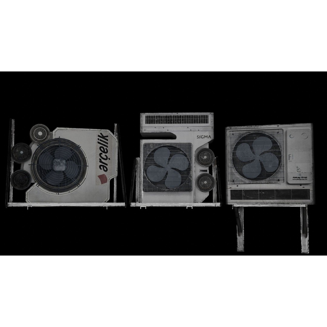 Graffiti-Covered Air Conditioner 3D Model – Low Poly Urban Asset, Blender - View 16