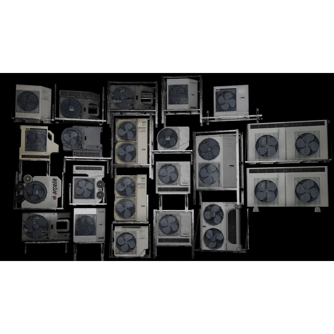 Graffiti-Covered Air Conditioner 3D Model – Low Poly Urban Asset, Blender - View 4