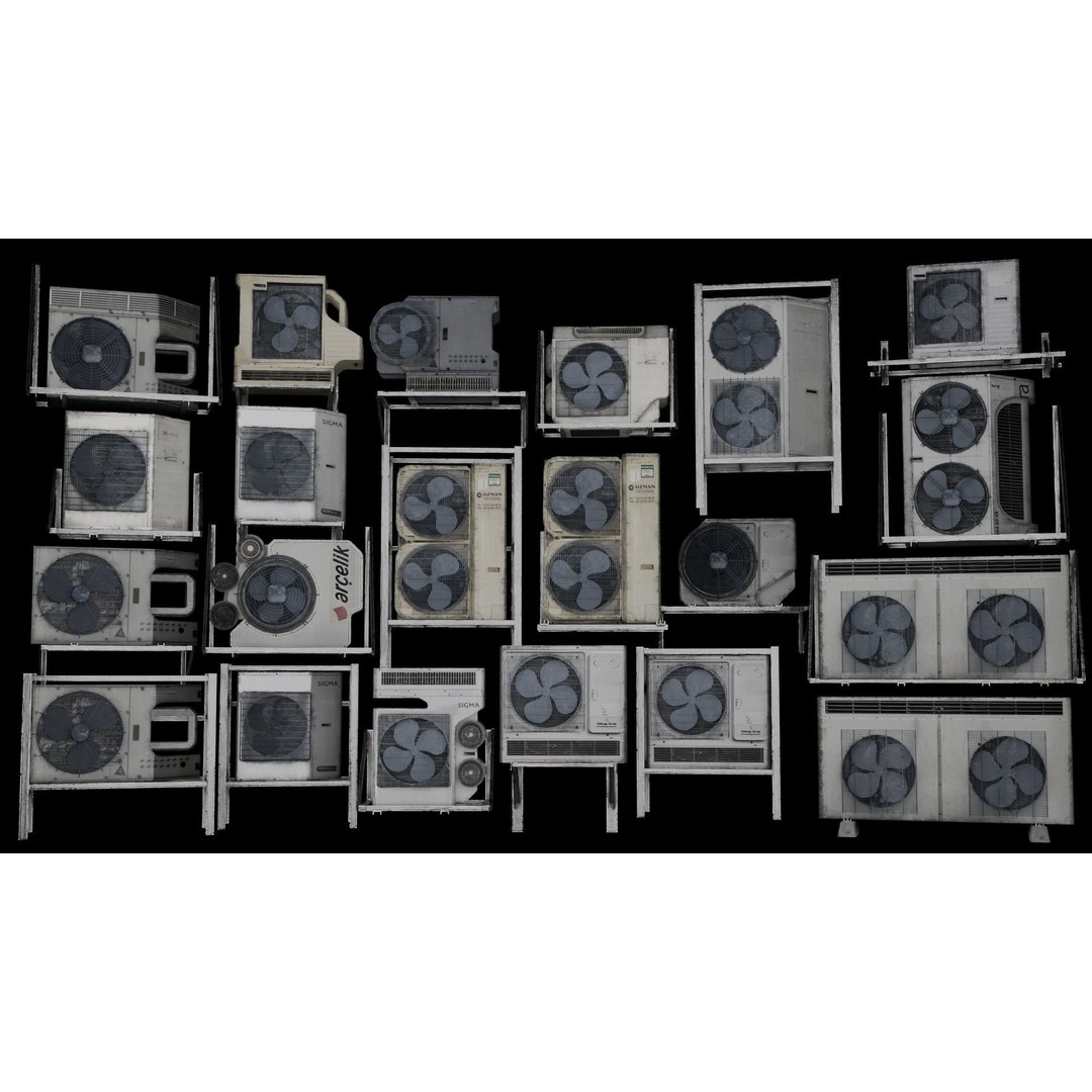 Graffiti-Covered Air Conditioner 3D Model – Low Poly Urban Asset, Blender - View 5
