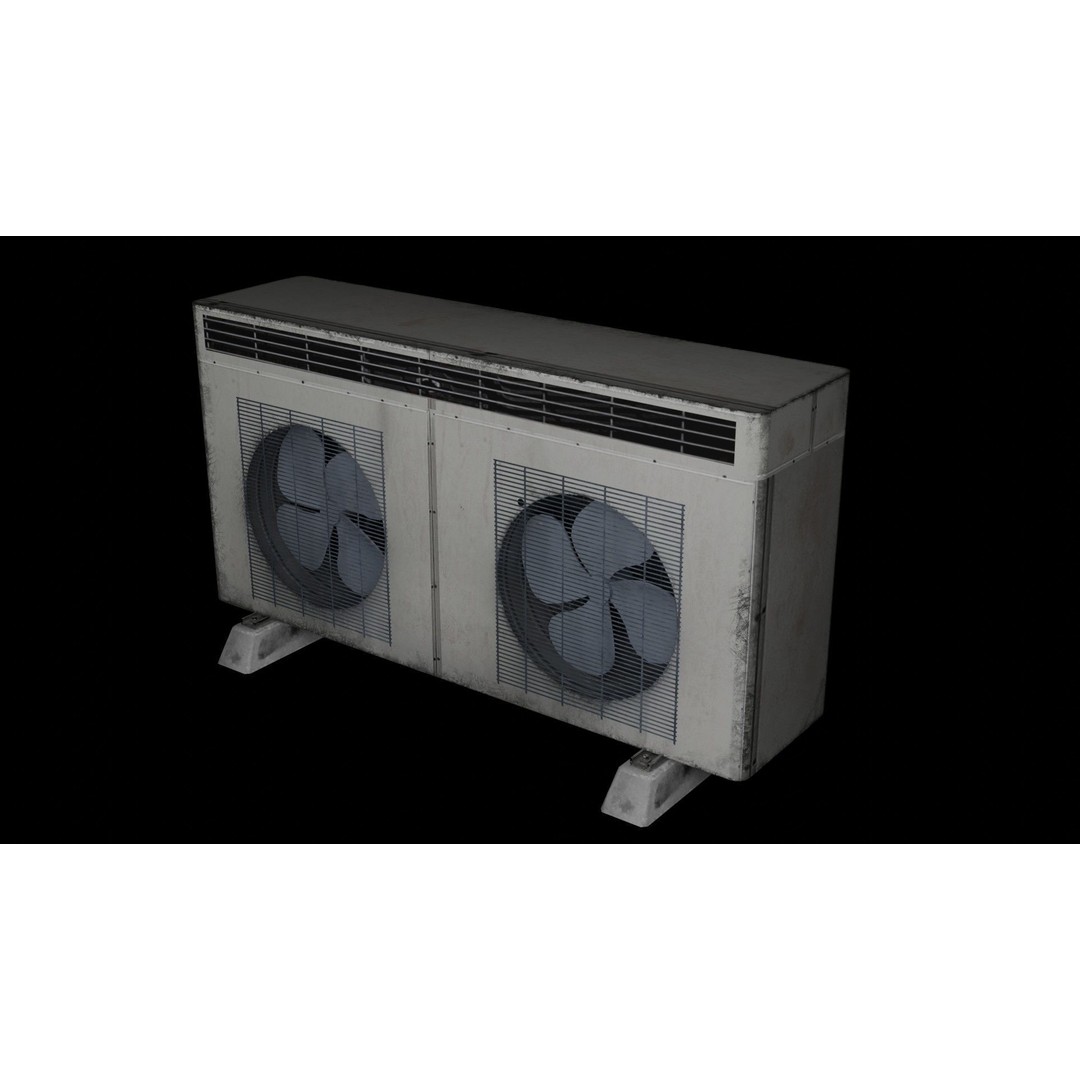 Graffiti-Covered Air Conditioner 3D Model – Low Poly Urban Asset, Blender - View 7