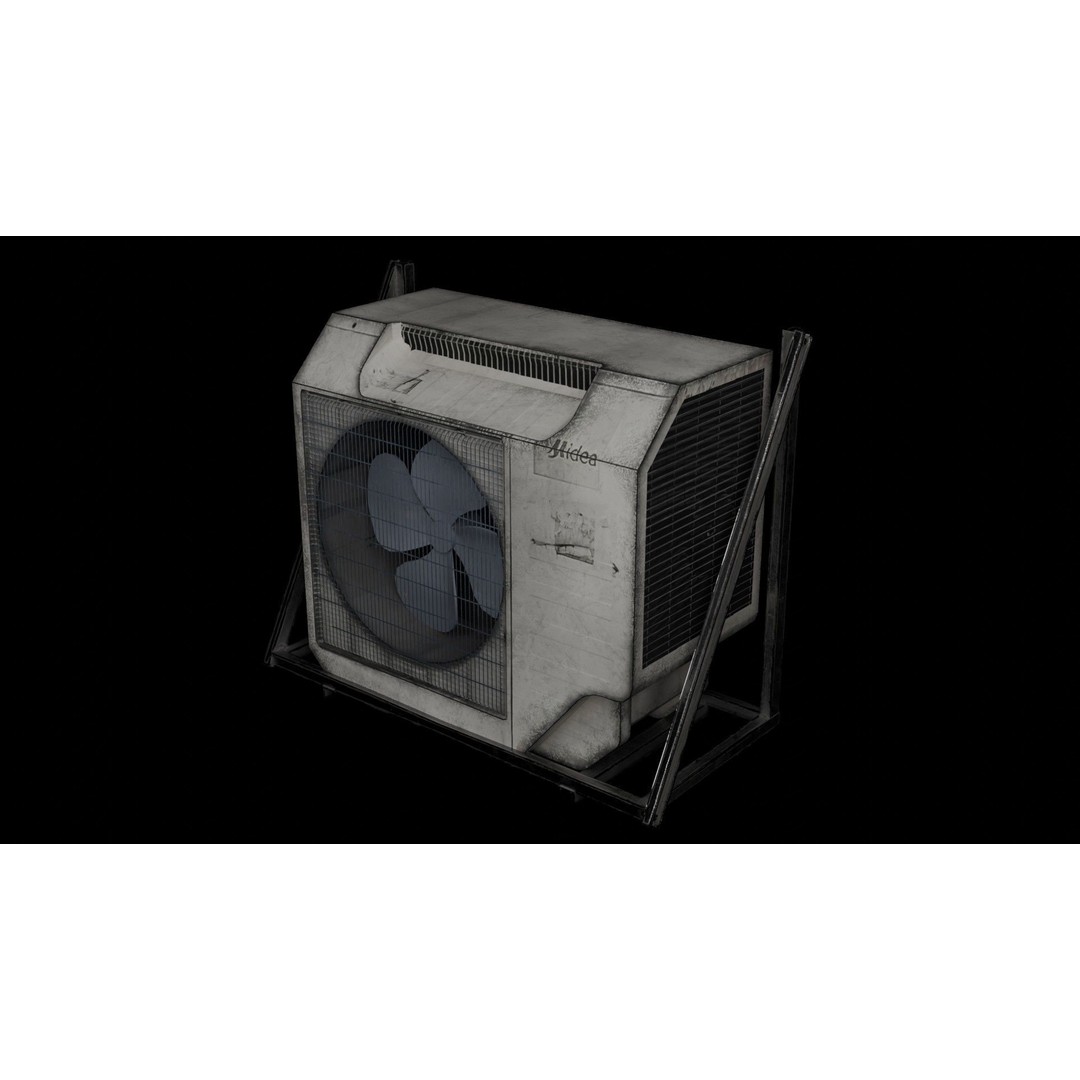 Graffiti-Covered Air Conditioner 3D Model – Low Poly Urban Asset, Blender - View 8