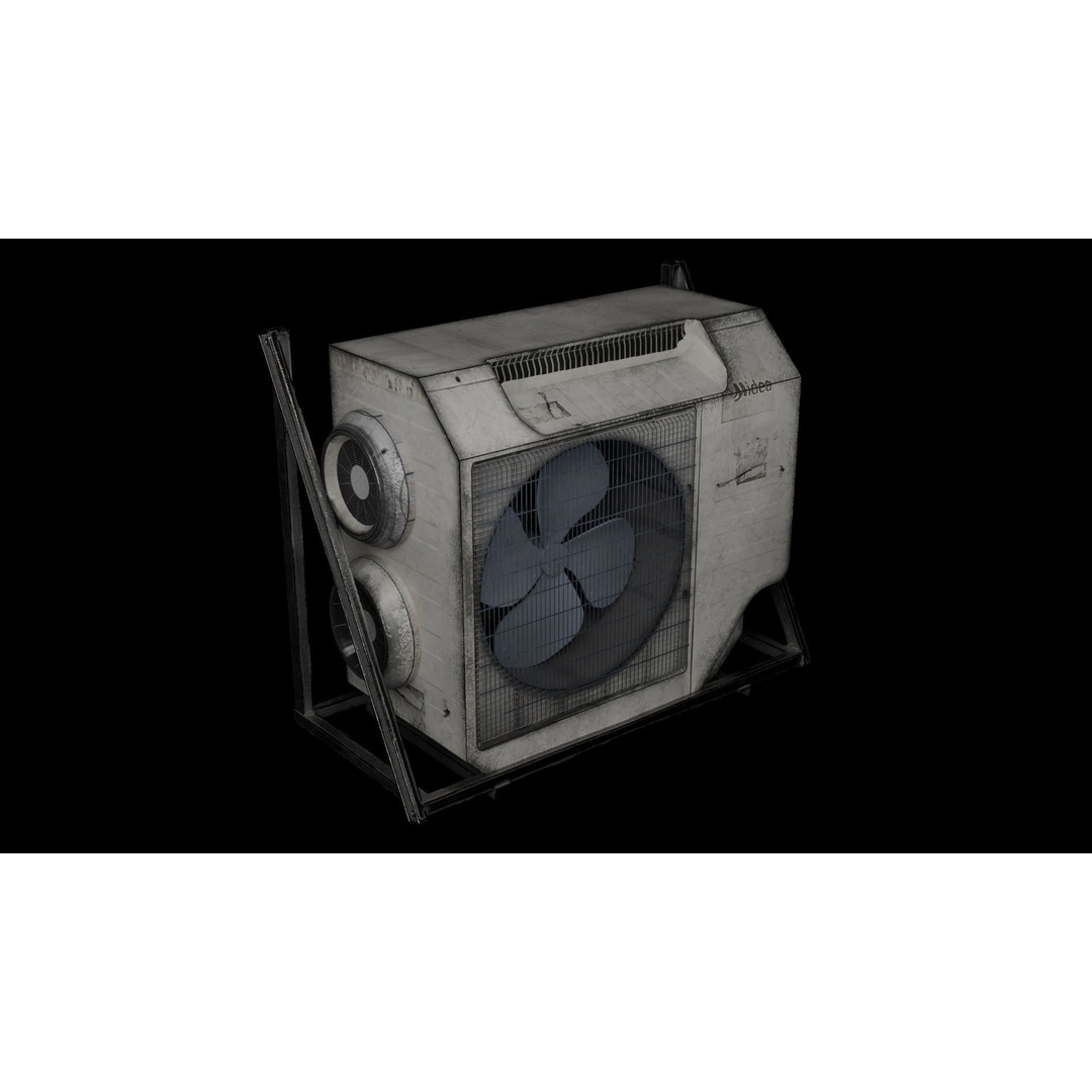 Graffiti-Covered Air Conditioner 3D Model – Low Poly Urban Asset, Blender - View 9