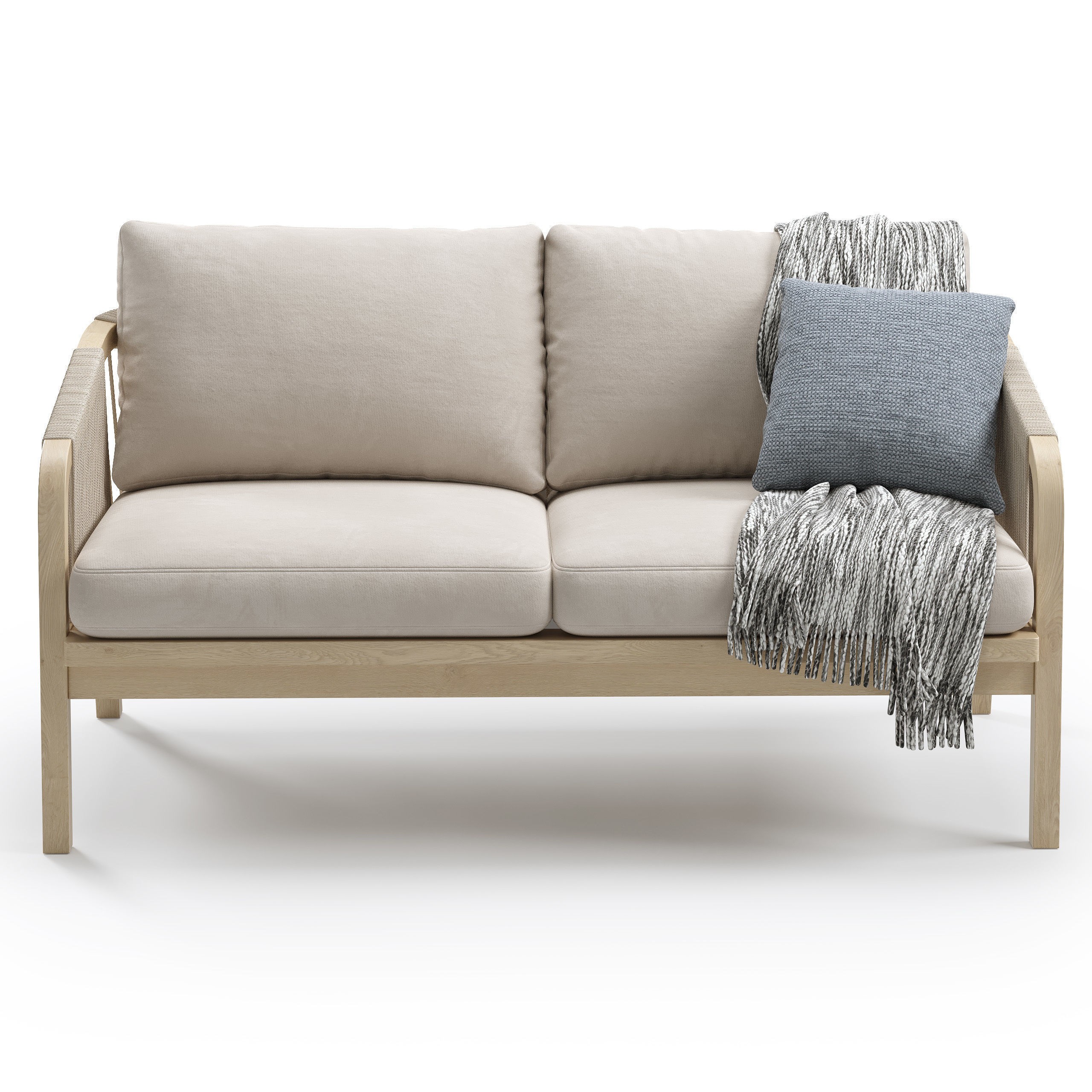 Outdoor Garden Woven Lounge Set - Game-Ready 3D Model - View 8