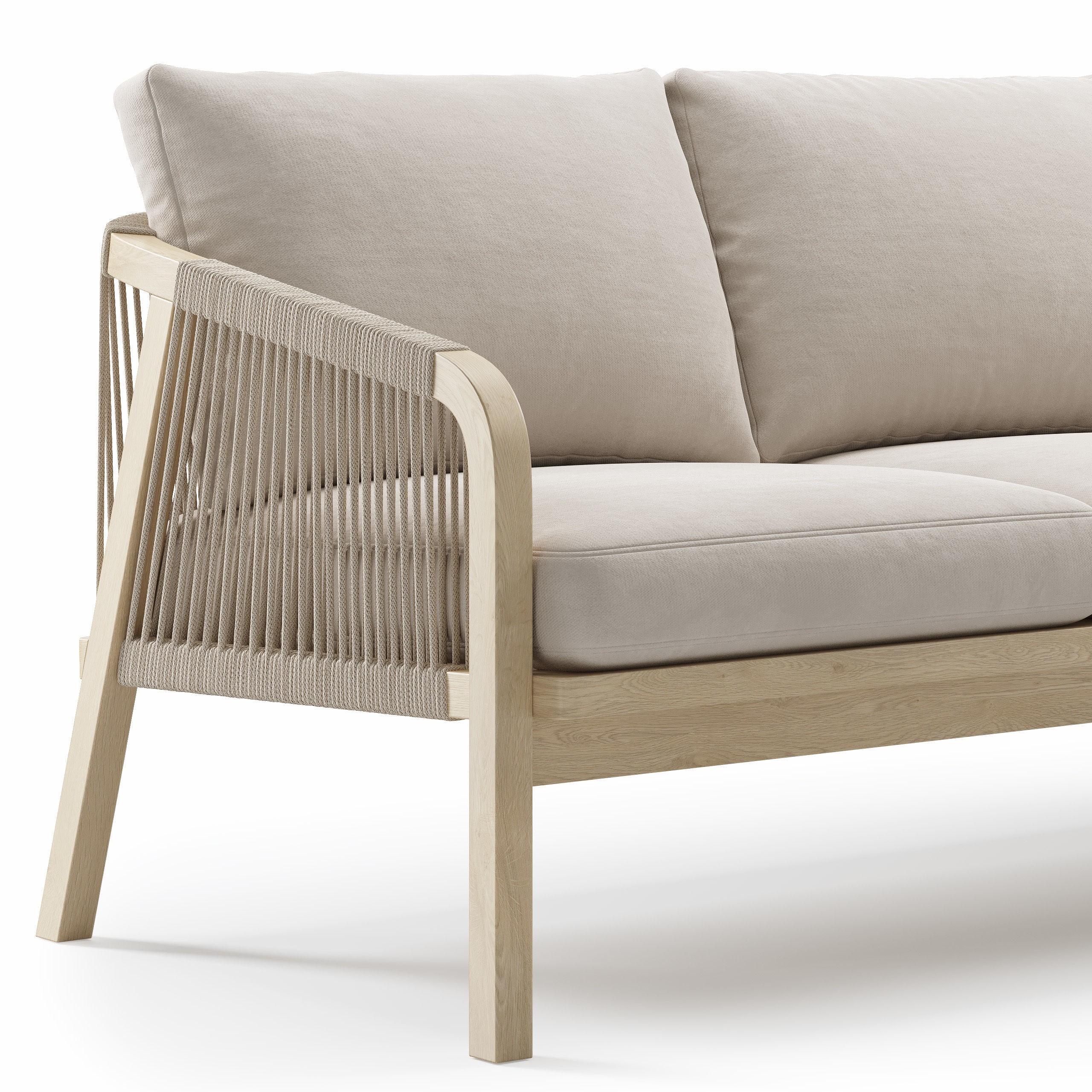 Outdoor Garden Woven Lounge Set - Game-Ready 3D Model - View 9