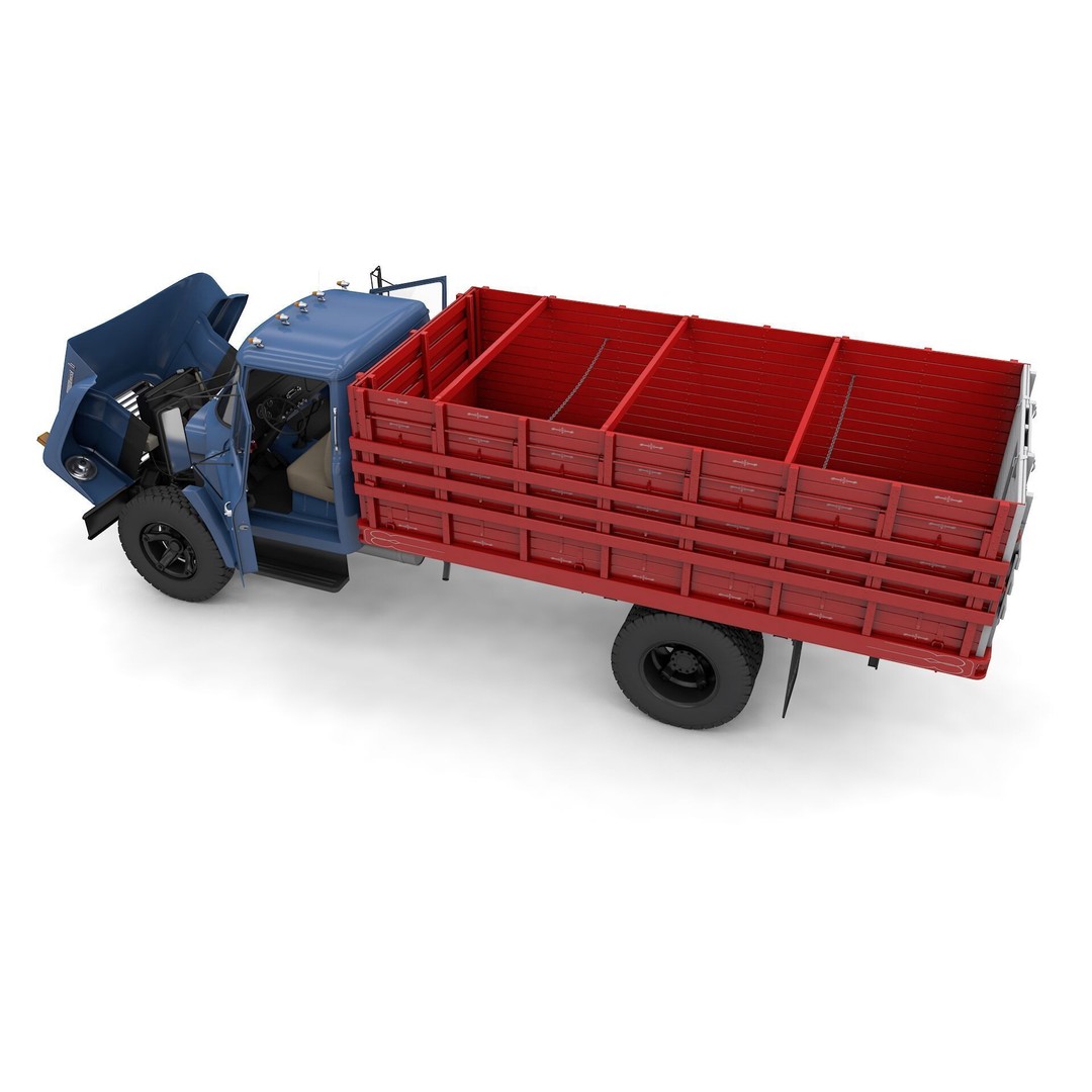 1974 International Loadstar 1600 Grain Truck 3D Model – High Detail, Game Ready - View 4