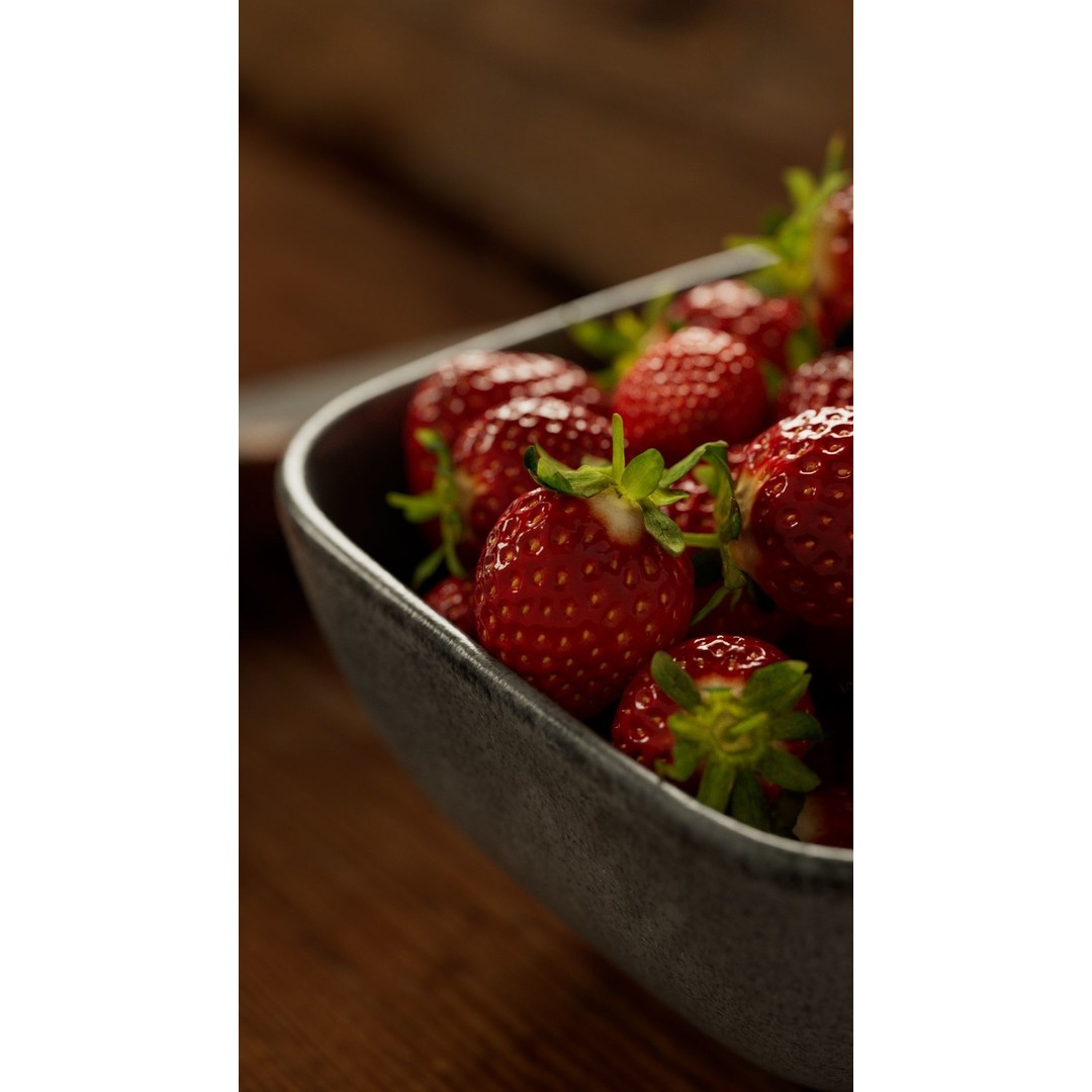Strawberry 3D Model – Photorealistic Scene with Textures, FBX, OBJ