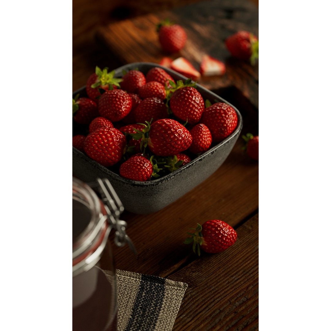 Strawberry 3D Model – Photorealistic Scene with Textures, FBX, OBJ - View 8